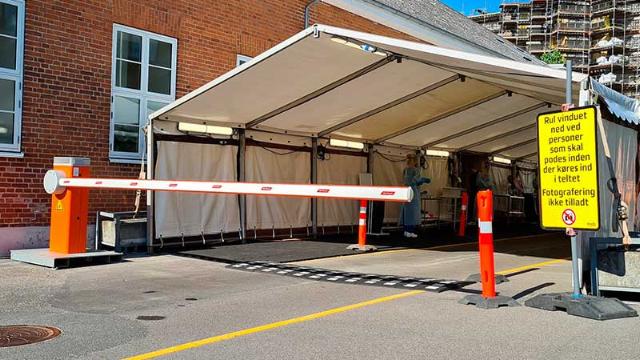 Mobilt bomanlæg til trafikkontrol